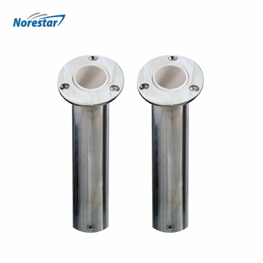 Norestar Two Flush Mounted Stainless Steel Fishing Rod Holders Organization