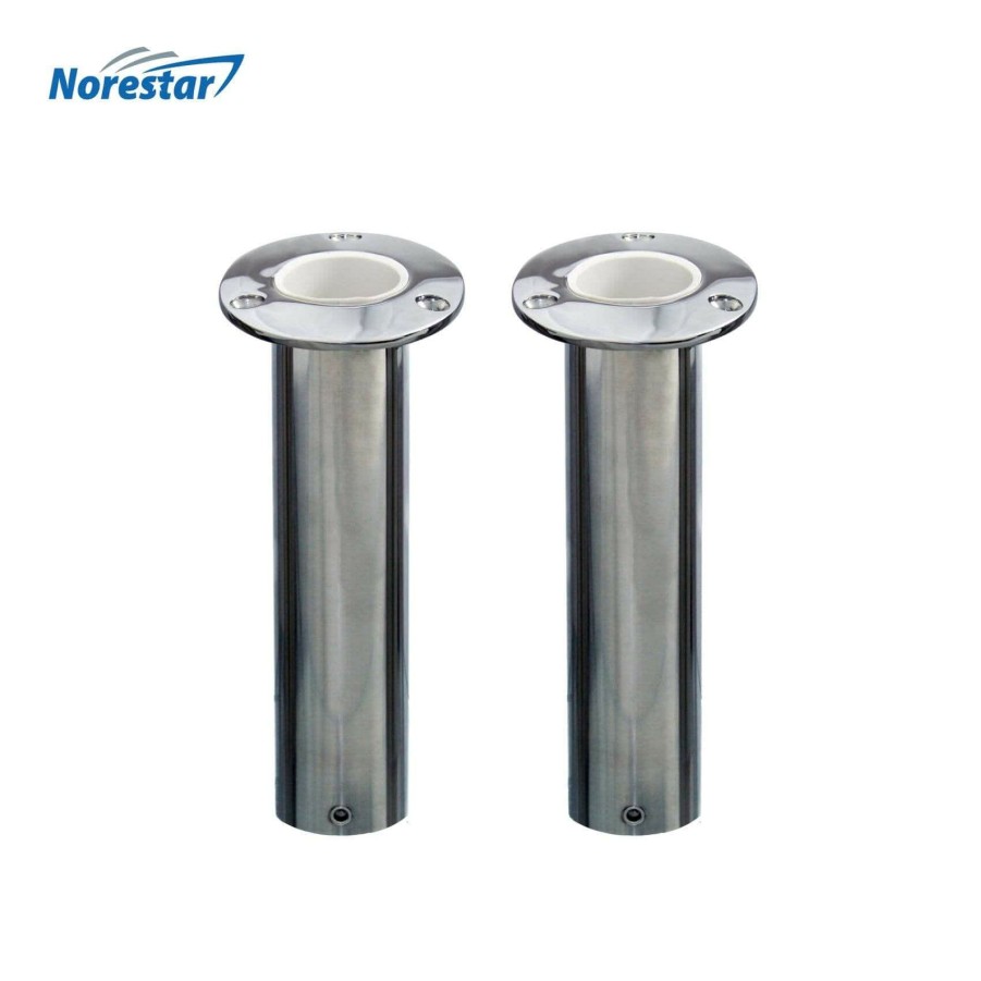 Norestar Two Flush Mounted Stainless Steel Fishing Rod Holders Organization