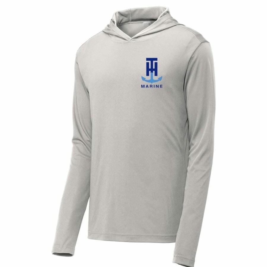 T-H Marine Blue Bass Hooded Performance T-Shirt Hoodies