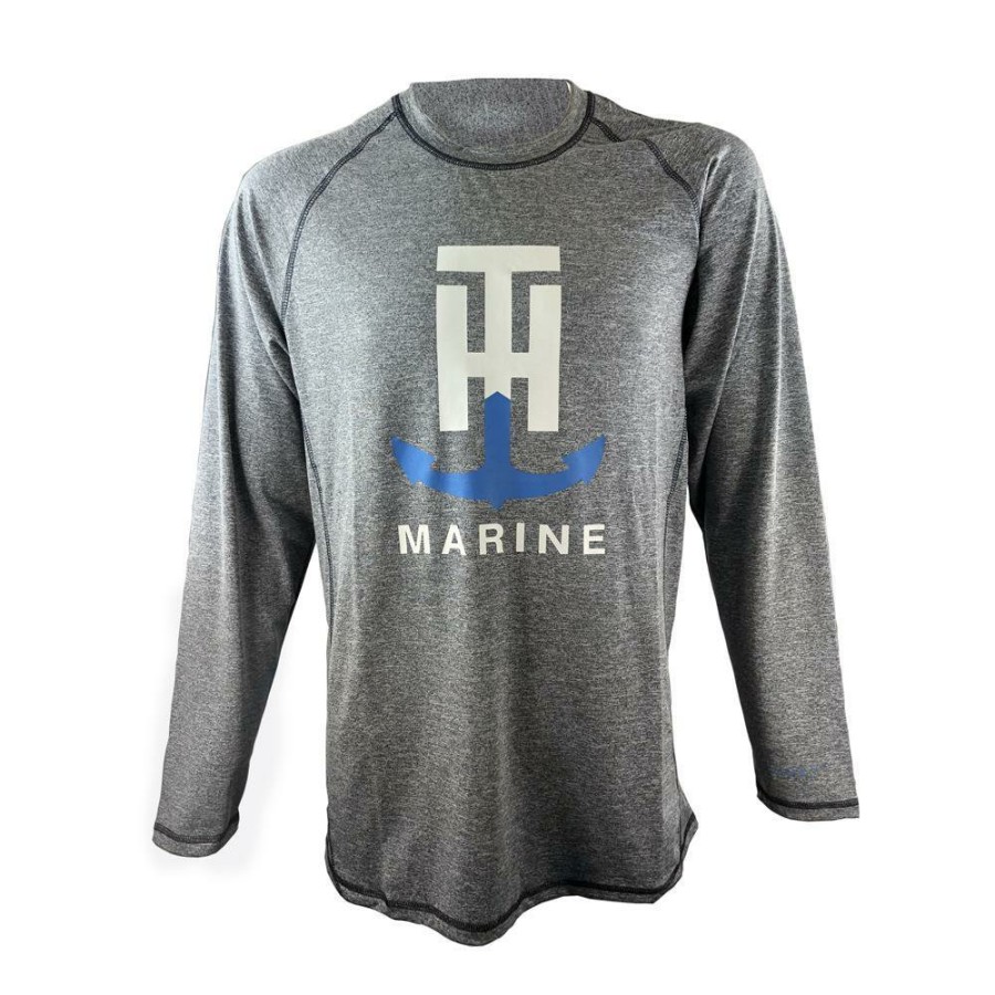 T-H Marine Fish Dry Long Sleeve Performance Tee Charcoal Tees