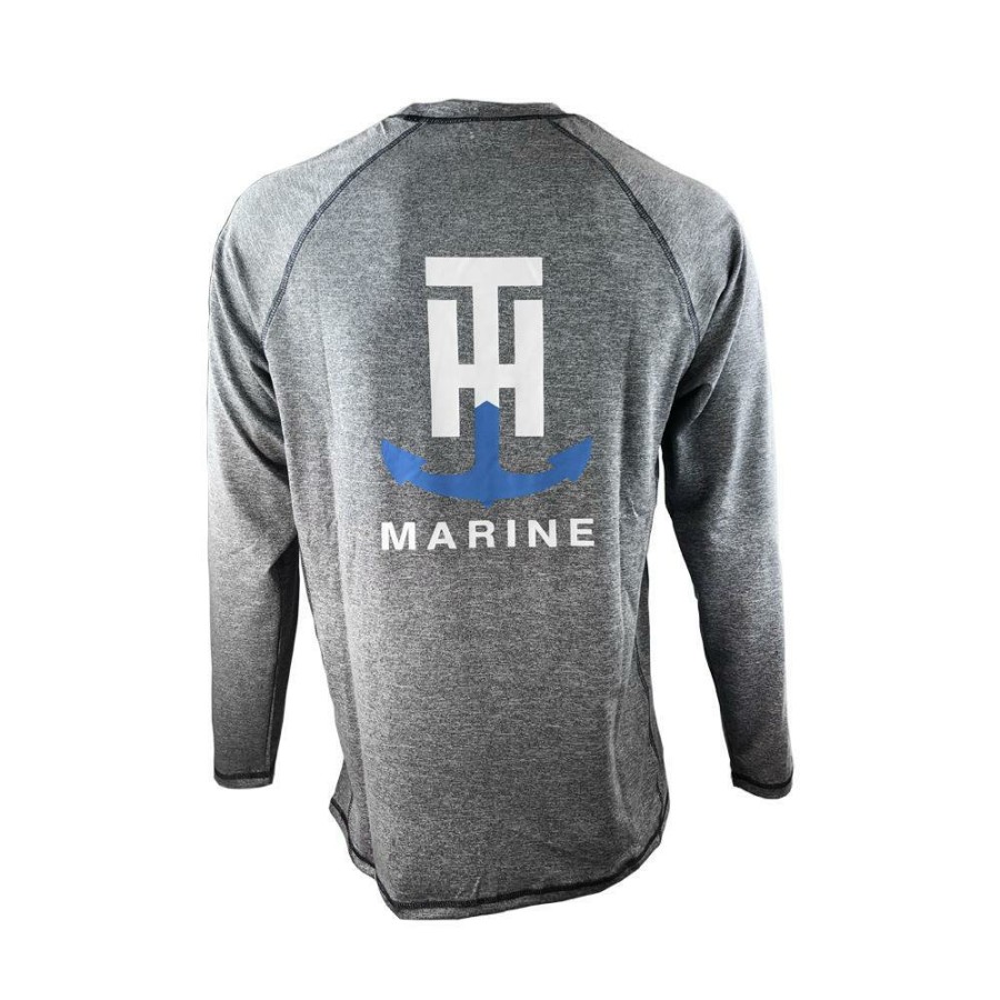 T-H Marine Fish Dry Long Sleeve Performance Tee Charcoal Tees