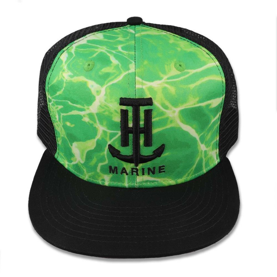 T-H Marine Aqua Camo Logo Flatbill Hat Closeouts