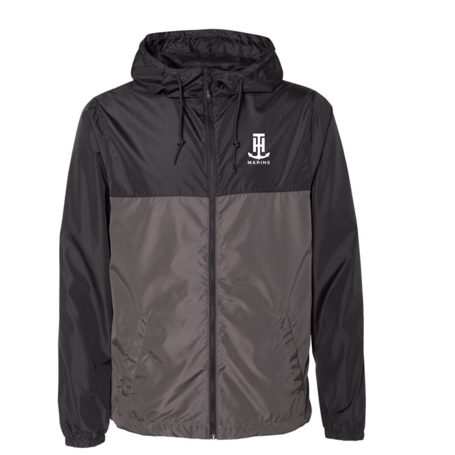 T-H Marine Black/Graphite Lightweight Windbreaker Jacket Hoodies