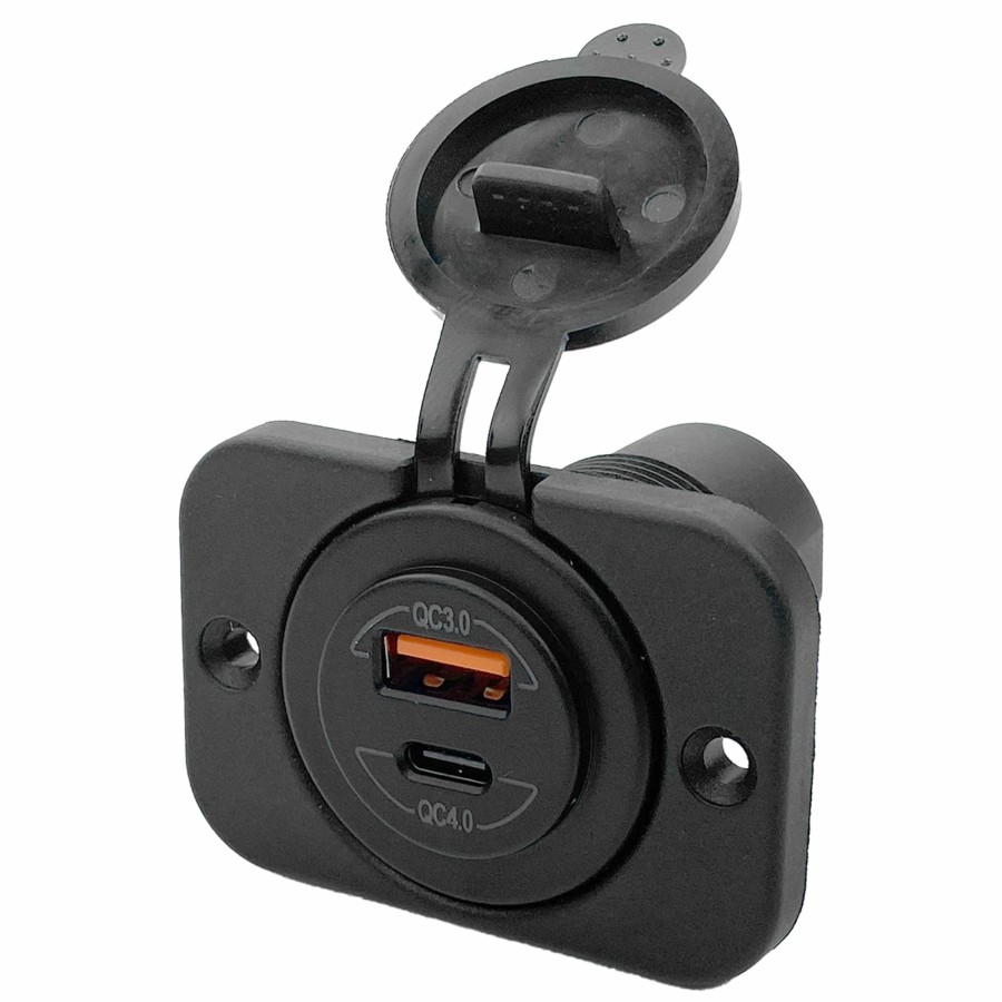 T-H Marine Socket Usb 5V 2 Amp Charge - Panel Mounted Usb A, C Boating Essentials