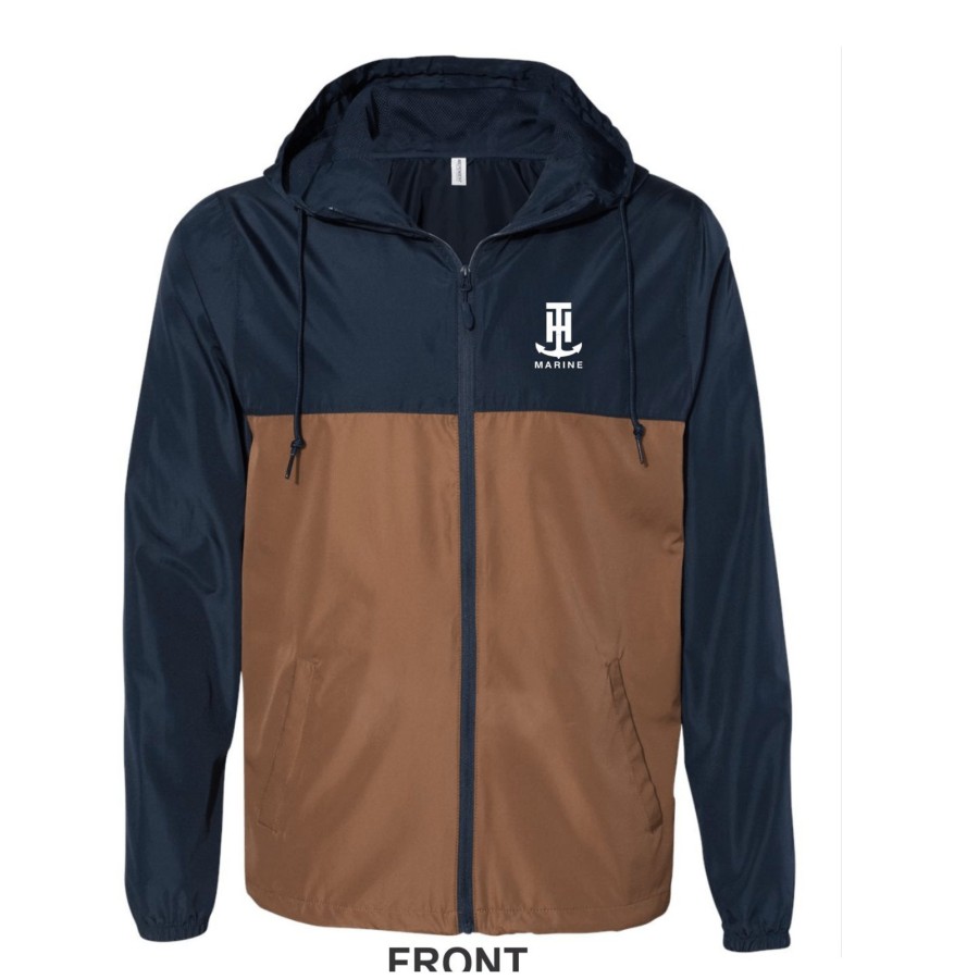 T-H Marine Navy/Saddle Lightweight Windbreaker Jacket Hoodies