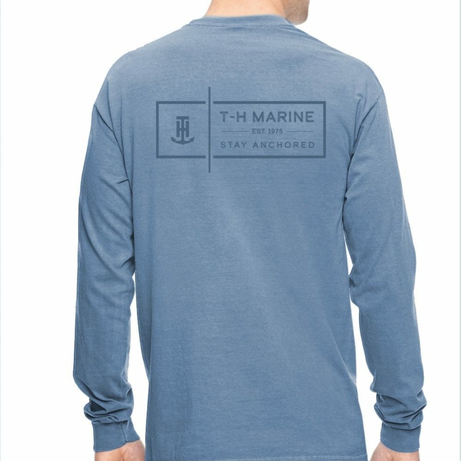 T-H Marine Blue Stay Anchored Long Sleeve Shirt Tees