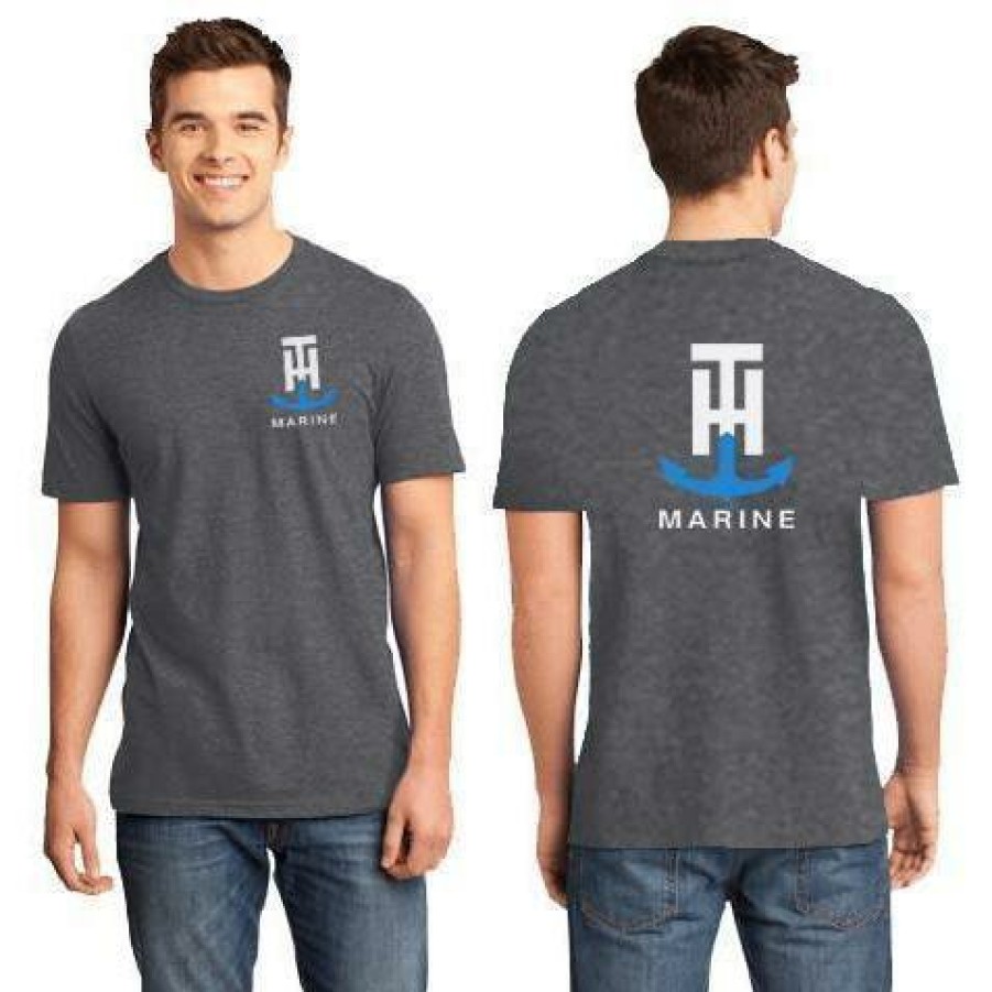 T-H Marine Charcoal Logo Front/Back Tee Tees