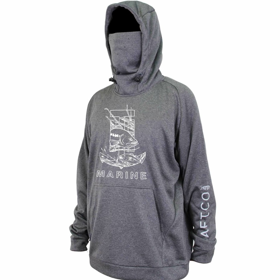 T-H Marine Charcoal Aftco Reaper Technical Fleece Hoodie Hoodies