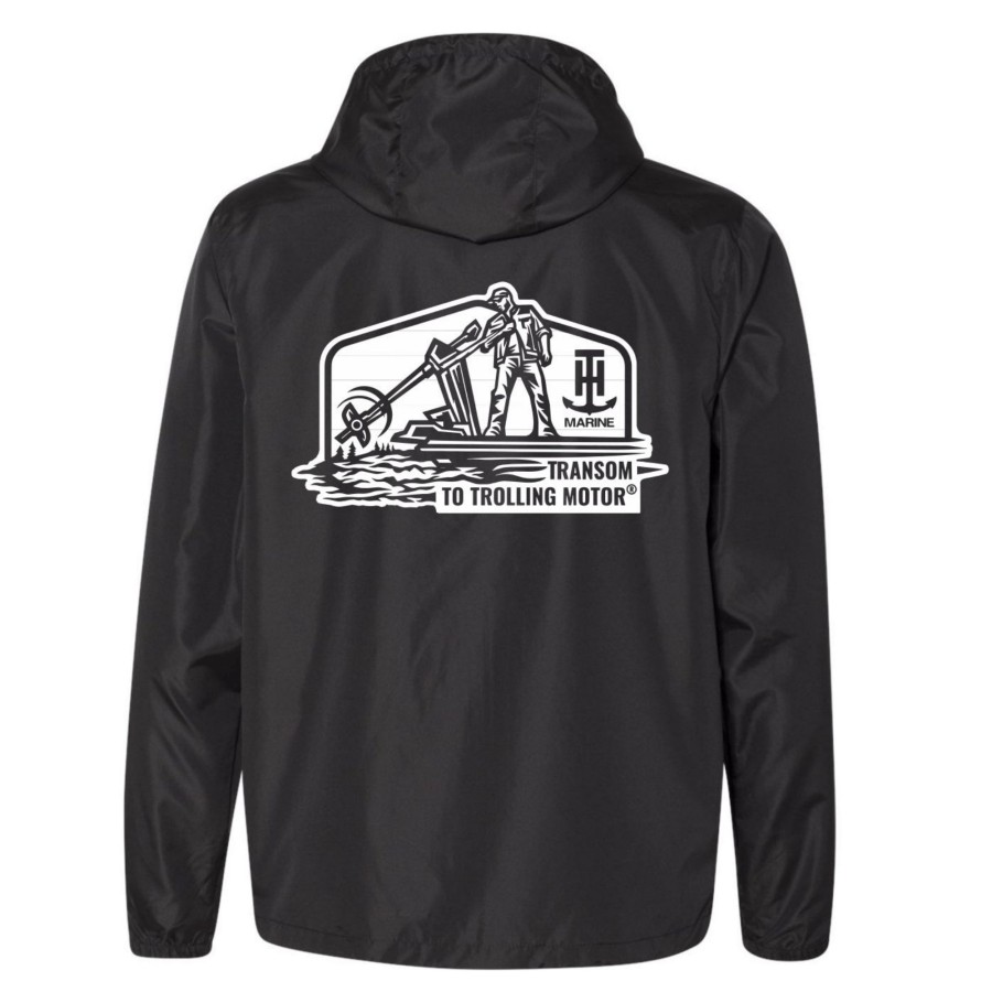 T-H Marine Black Lightweight Windbreaker Jacket Hoodies