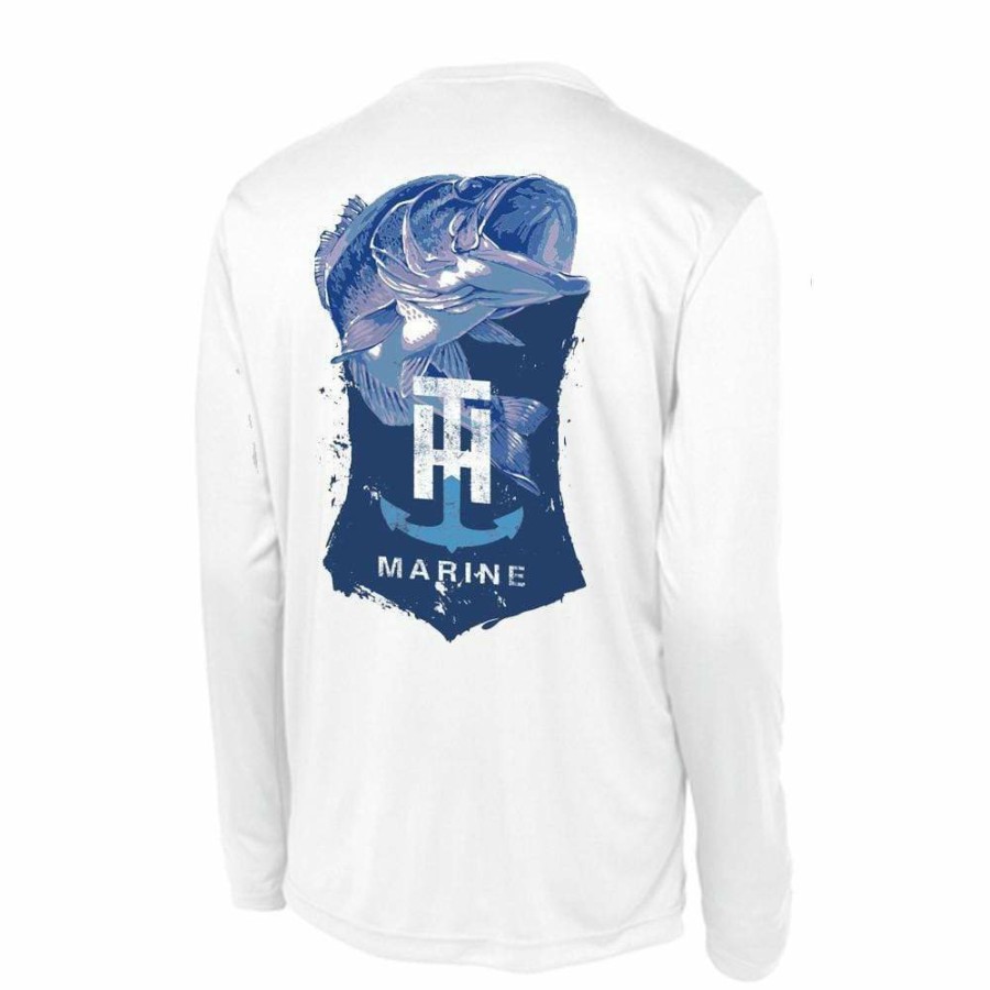 T-H Marine Blue Bass Long Sleeve Performance T-Shirt Tees