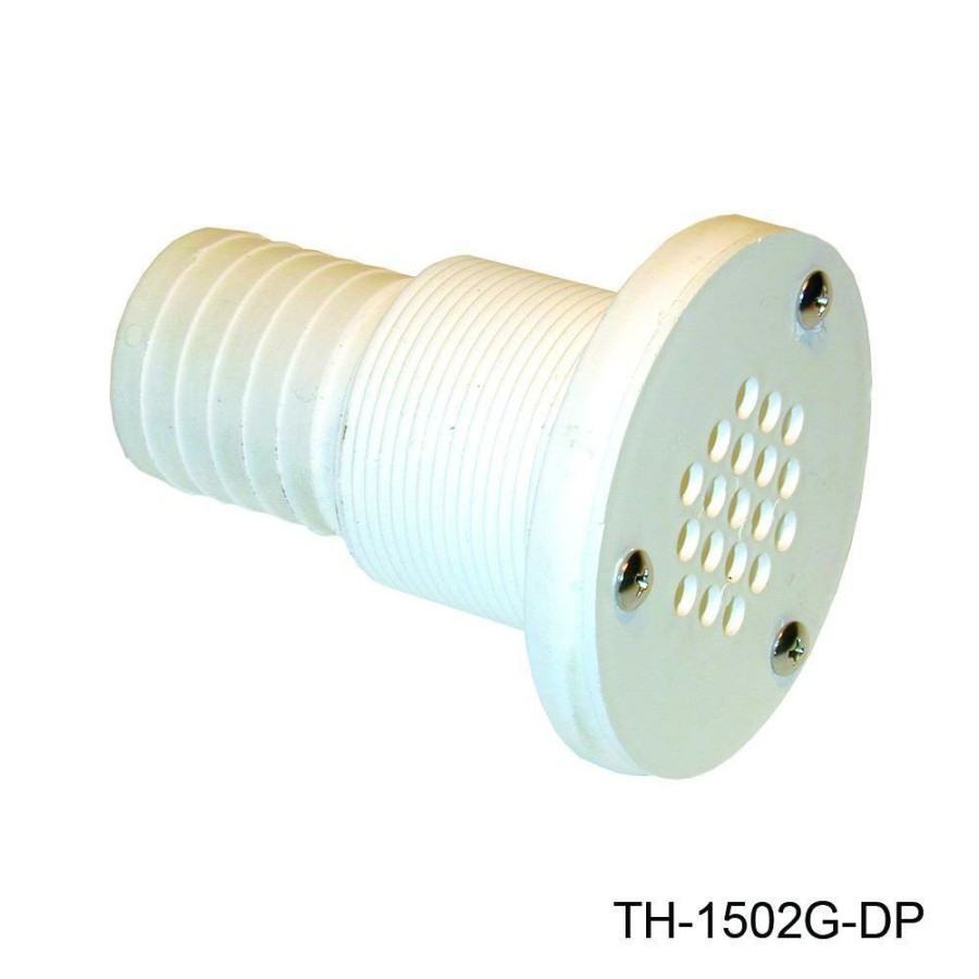 T-H Marine Deck Drain Thru-Hull With Grille Plumbing & Drains