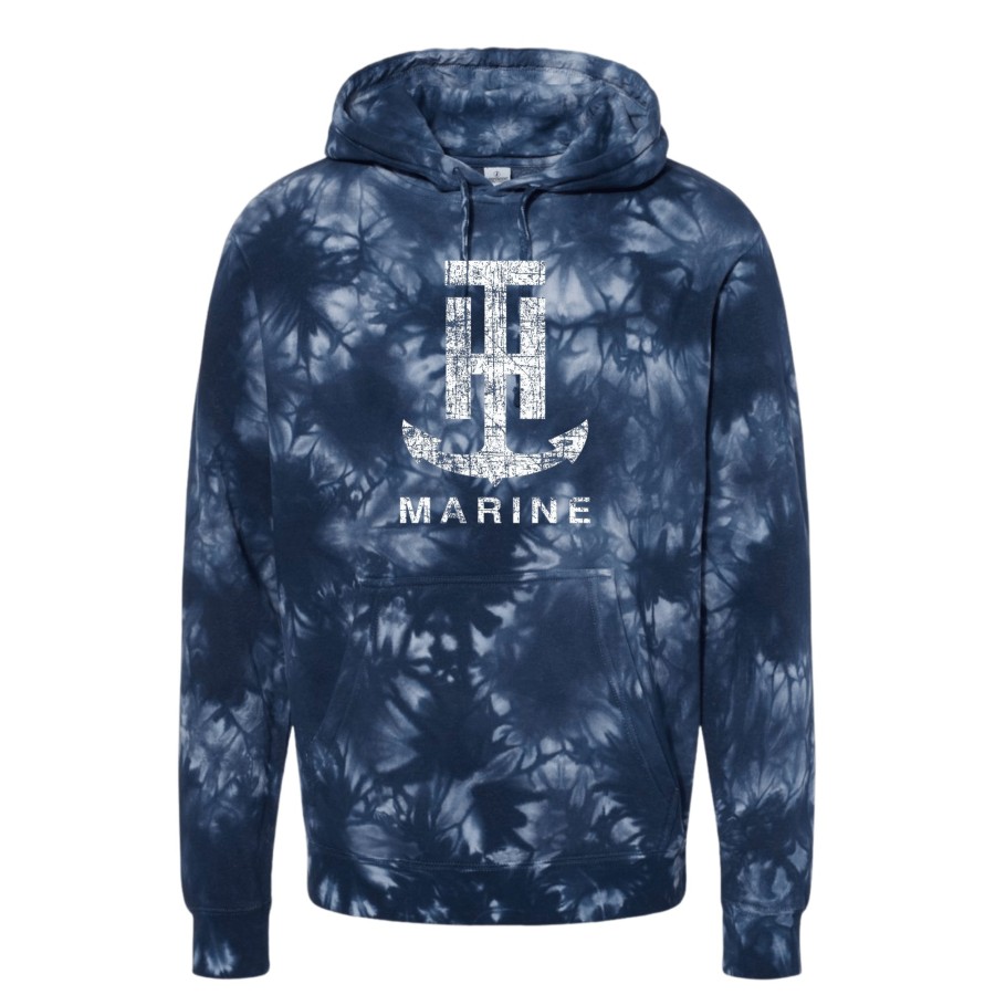 T-H Marine Tie Dye Navy Logo Hoodie Hoodies